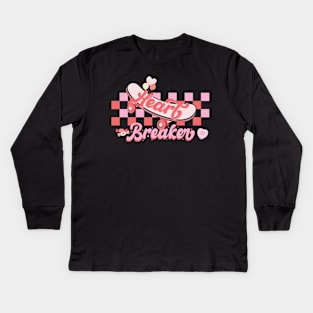 Heart Breaker Skateboard Valentines Day Kids Long Sleeve T-Shirt